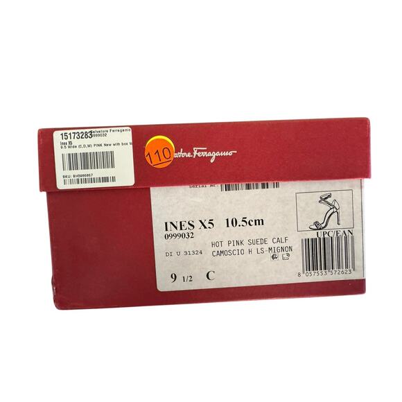 Ferragamo NIB Ines 95 Stiletto Sandal in Hot Pink Size 9.5 - Picture 12 of 12